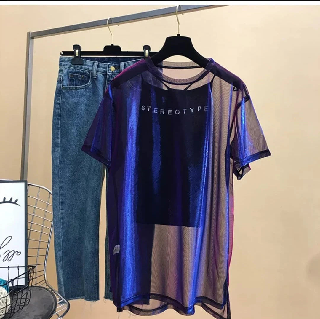 Holographic Oversize Tee