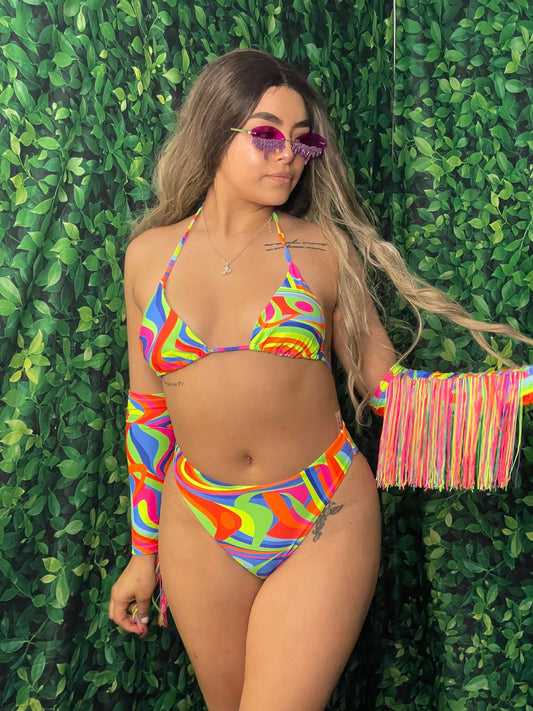 3 piece Swirl Colorful Rave Set.
